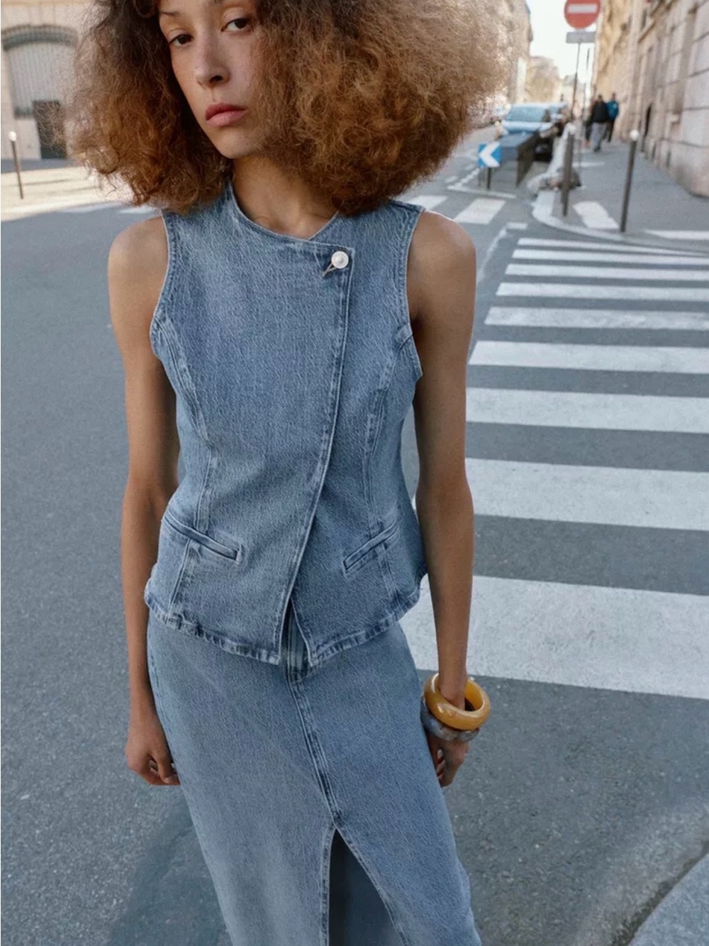 Zara Denim Wrap Vest